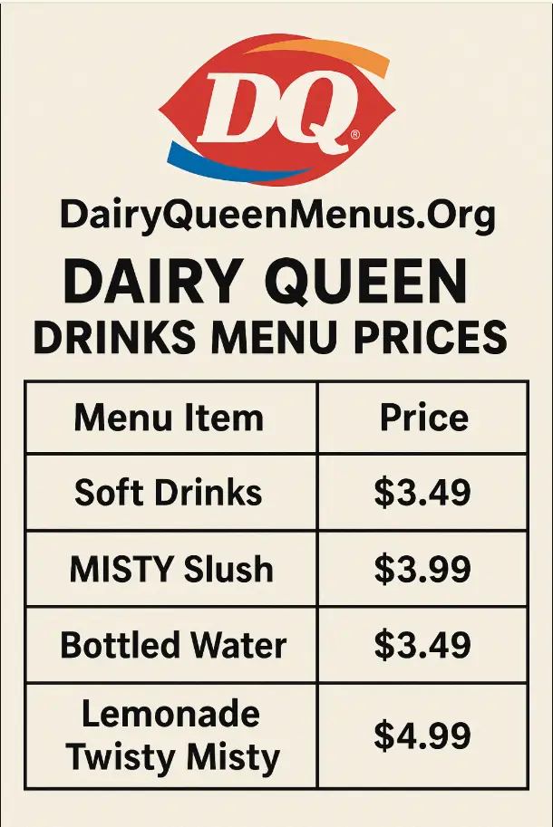 Dairy Queen Drinks Menu