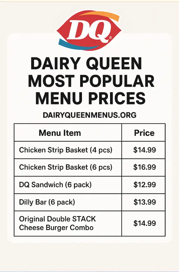 Dairy Queen Most Popular Menu Prices