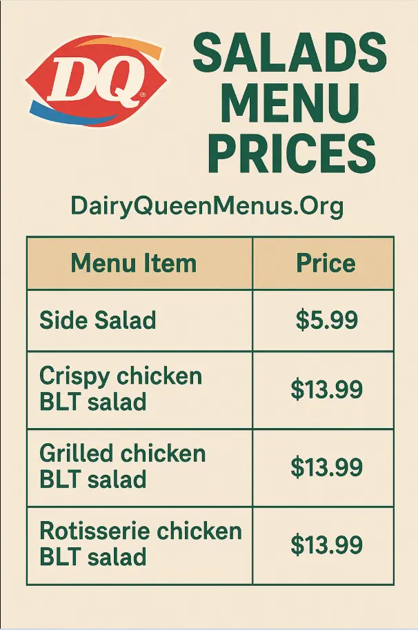 Dairy Queen Salads Menu