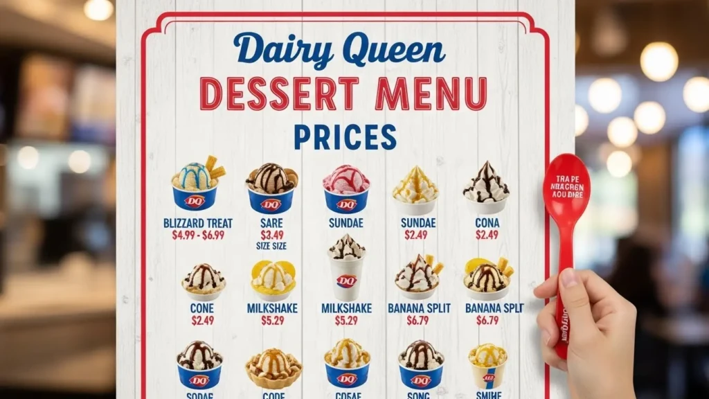 Dairy Queen Dessert Menu with Prices