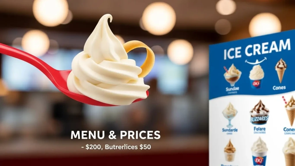 Dairy Queen Ice Cream Menu prices